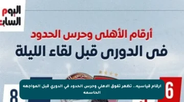 أرقام قياسية.. تظهر تفوق الأهلي وحرس الحدود في الدوري قبل المواجهة الحاسمة
